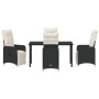 Juego de comedor de jardín de 5 piezas con cojines negros de poliratán. de , Sillas de jardín - Ref: Foro24-3379662, Precio: ...