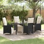 Set de Comedor de Jardín de 5 Piezas con Cojines Negros de , Sillas de jardín - Ref: Foro24-3379663, Precio: 616,87 €, Descue...