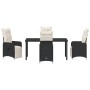 Set de Comedor de Jardín de 5 Piezas con Cojines Negros de , Sillas de jardín - Ref: Foro24-3379663, Precio: 616,87 €, Descue...