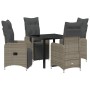 Set de Comedor de Jardín de 5 Piezas con Cojines Beige Poliratán de , Sillas de jardín - Ref: Foro24-3379682, Precio: 647,35 ...