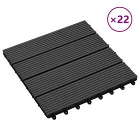 Baldosas de porche de WPC 30x30 cm 2 m² negro 22 unidades en Materiales de construcción | Comprar online en Foru.es