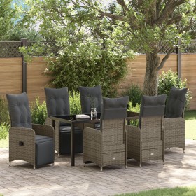 Set de Comedor de Jardín de 7 Piezas con Cojines Beige Poliratán de , Sillas de jardín - Ref: Foro24-3379685, Precio: 957,64 ...