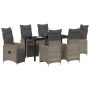 Set de Comedor de Jardín de 7 Piezas con Cojines Beige Poliratán de , Sillas de jardín - Ref: Foro24-3379685, Precio: 957,64 ...