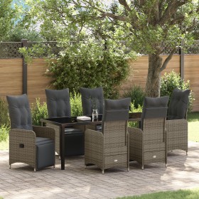Conjunto de comedor de jardín de 7 piezas con cojines beige de poliratán. de , Sillas de jardín - Ref: Foro24-3379686, Precio...