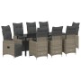 Set de Comedor de Jardín de 9 Piezas con Cojines Beige Ratán Sintético de , Sillas de jardín - Ref: Foro24-3379687, Precio: 1...