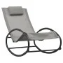 Tumbona con almohada acero y textilene gris de vidaXL, Tumbonas - Ref: Foro24-317584, Precio: 74,40 €, Descuento: %