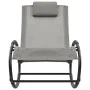 Tumbona con almohada acero y textilene gris de vidaXL, Tumbonas - Ref: Foro24-317584, Precio: 74,40 €, Descuento: %