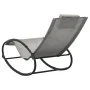 Tumbona con almohada acero y textilene gris de vidaXL, Tumbonas - Ref: Foro24-317584, Precio: 74,40 €, Descuento: %