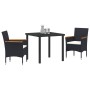 Set de Comedor de Jardín de 9 Piezas Ratán Poliéster Negro de , Sillas de jardín - Ref: Foro24-3379757, Precio: 571,57 €, Des...