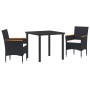 Juego de Comedor de Jardín 3 Piezas Rattan de Poliéster Gris de , Sillas de jardín - Ref: Foro24-3379758, Precio: 232,07 €, D...