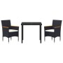Juego de Comedor de Jardín 3 Piezas Rattan de Poliéster Gris de , Sillas de jardín - Ref: Foro24-3379758, Precio: 232,07 €, D...