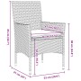 Conjunto de Comedor de Jardín de 3 Piezas con Cojines Ratán Poli Negro, Mesa de Jardín Negro 80x80x73 cm Vidrio Templado de ,...