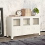 Aparador industrial de metal y vidrio blanco 105x35x62 cm de vidaXL, Aparadores - Ref: Foro24-339609, Precio: 105,83 €, Descu...