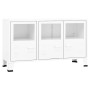 Aparador industrial de metal y vidrio blanco 105x35x62 cm de vidaXL, Aparadores - Ref: Foro24-339609, Precio: 105,83 €, Descu...