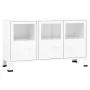 Aparador industrial de metal y vidrio blanco 105x35x62 cm de vidaXL, Aparadores - Ref: Foro24-339609, Precio: 104,91 €, Descu...