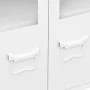 Aparador industrial de metal y vidrio blanco 105x35x62 cm de vidaXL, Aparadores - Ref: Foro24-339609, Precio: 104,91 €, Descu...