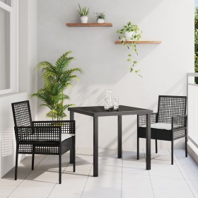 Juego de Comedor de Jardín de 7 Piezas con Cojines Gris Claro Ratán Poliéster de , Sillas de jardín - Ref: Foro24-3379902, Pr...