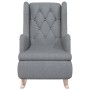 Sillón con patas mecedoras madera maciza caucho tela gris claro en Sillones | Comprar online en Foru.es