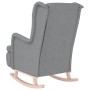 Sillón con patas mecedoras madera maciza caucho tela gris claro en Sillones | Comprar online en Foru.es