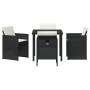 Conjunto de Comedor de Jardín de 5 Piezas con Cojines Ratán Poliéster Negro | Foro24.es | Tu tienda online para hogar, jardín y más Foro24.es