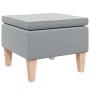 Taburete con patas de madera tapizado tejido gris claro en Taburetes y sillas plegables | Comprar online en Foru.es