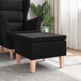 Taburete con patas de madera tapizado tejido negro en Taburetes y sillas plegables | Comprar online en Foru.es