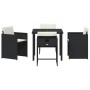 Juego de Comedor de Jardín de 5 Piezas con Cojines Negro Poliratán de , Sillas de jardín - Ref: Foro24-3379977, Precio: 265,2...