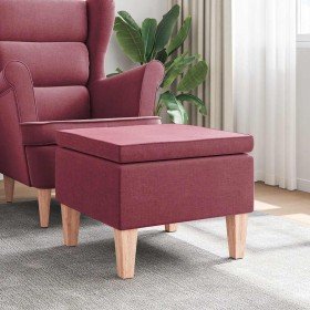 Taburete con patas de madera tapizado tela rojo tinto en Taburetes y sillas plegables | Comprar online en Foru.es