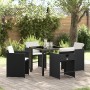 Juego de Comedor de Jardín 5 Piezas con Cojines Marrón Poliratán de , Sillas de jardín - Ref: Foro24-3379986, Precio: 281,92 ...
