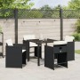 Set de comedor de jardín de 5 piezas con cojines de poliratán beige | Foro24.es | Tu tienda online para hogar, jardín y más Foro24.es