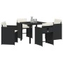 Set de Comedor de Jardín de 5 Piezas con Cojines - Poliratán Beige de , Sillas de jardín - Ref: Foro24-3379990, Precio: 281,9...
