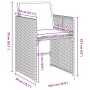 Juego de comedor de jardín de 5 piezas con cojines Gris Claro Poliratán de , Sillas de jardín - Ref: Foro24-3379993, Precio: ...