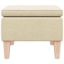 Taburete con patas de madera tapizado tejido crema en Taburetes y sillas plegables | Comprar online en Foru.es
