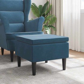 Taburete con patas de madera terciopelo azul en Taburetes y sillas plegables | Comprar online en Foru.es