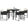 Juego de Comedor de Jardín de 5 Piezas con Cojines Gris Claro Rattan PE de , Sillas de jardín - Ref: Foro24-3380026, Precio: ...