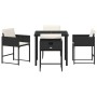 Juego de Comedor de Jardín de 5 Piezas con Cojines Beige Rattan Poliéster de , Sillas de jardín - Ref: Foro24-3380030, Precio...