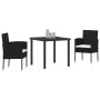 Set de Comedor de Jardín de 3 Piezas con Cojines - Ratán Poliéster Negro de , Sillas de jardín - Ref: Foro24-3380050, Precio:...