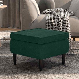 Taburete con patas de madera terciopelo verde oscuro en Taburetes y sillas plegables | Comprar online en Foru.es