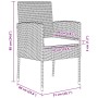 Juego de Comedor de Jardín de 3 Piezas con Cojines Gris de Ratan Poliéster de , Sillas de jardín - Ref: Foro24-3380057, Preci...