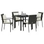 Conjunto de Comedor de Jardín de 5 Piezas con Cojines - Poliratán Negro de , Conjuntos de jardín - Ref: Foro24-3380072, Preci...