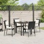 Conjunto de Comedor de Jardín de 5 Piezas con Cojines - Poliratán Negro de , Conjuntos de jardín - Ref: Foro24-3380072, Preci...