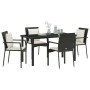 Juego de Comedor de Jardín de 5 Piezas con Cojines Ratán Negro de , Conjuntos de jardín - Ref: Foro24-3380073, Precio: 363,90...