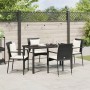 Juego de Comedor de Jardín de 5 Piezas con Cojines Ratán Negro de , Conjuntos de jardín - Ref: Foro24-3380073, Precio: 363,90...