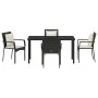 Juego de Comedor de Jardín de 5 Piezas con Cojines Ratán Negro de , Conjuntos de jardín - Ref: Foro24-3380073, Precio: 363,90...
