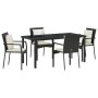 Juego de Comedor de Jardín de 5 Piezas con Cojines Negro Poliratán de , Conjuntos de jardín - Ref: Foro24-3380074, Precio: 37...