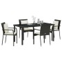 Juego de Comedor de Jardín de 5 Piezas con Cojines Negro Poliratán de , Conjuntos de jardín - Ref: Foro24-3380074, Precio: 37...