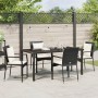 Juego de Comedor de Jardín de 5 Piezas con Cojines Negro Poliratán de , Conjuntos de jardín - Ref: Foro24-3380074, Precio: 37...
