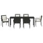 Juego de Comedor de Jardín de 7 Piezas con Cojines Negros de Poliratán de , Conjuntos de jardín - Ref: Foro24-3380076, Precio...