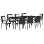 Set de Comedor de Jardín de 9 Piezas con Cojines Negro Poliratán de , Conjuntos de jardín - Ref: Foro24-3380077, Precio: 703,...