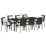 Set de Comedor de Jardín de 9 Piezas con Cojines Negro Poliratán de , Conjuntos de jardín - Ref: Foro24-3380077, Precio: 703,...